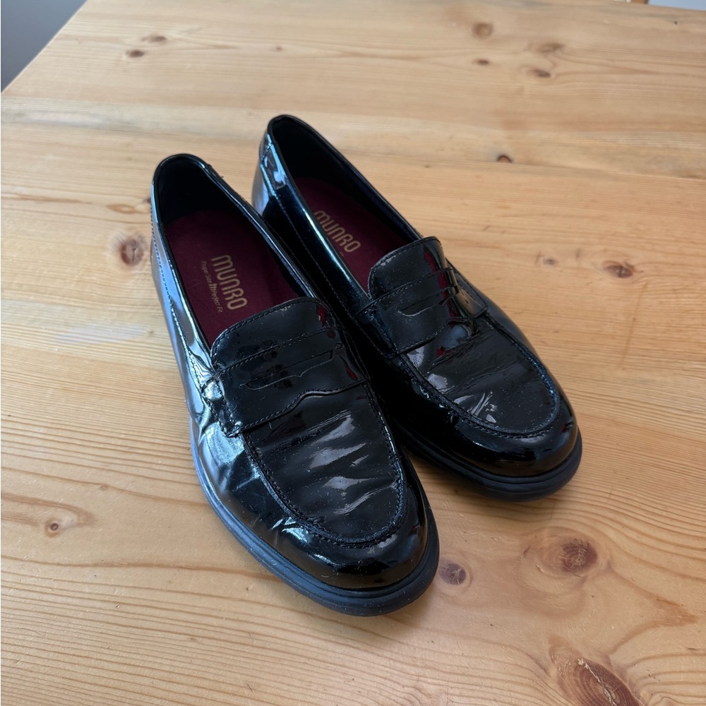 Munro Glossy Black Loafers